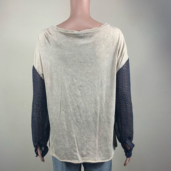 BKE women’s Sz large tan scoop neck cotton stretchy long sleeve tee shirt - Picture 5 of 13